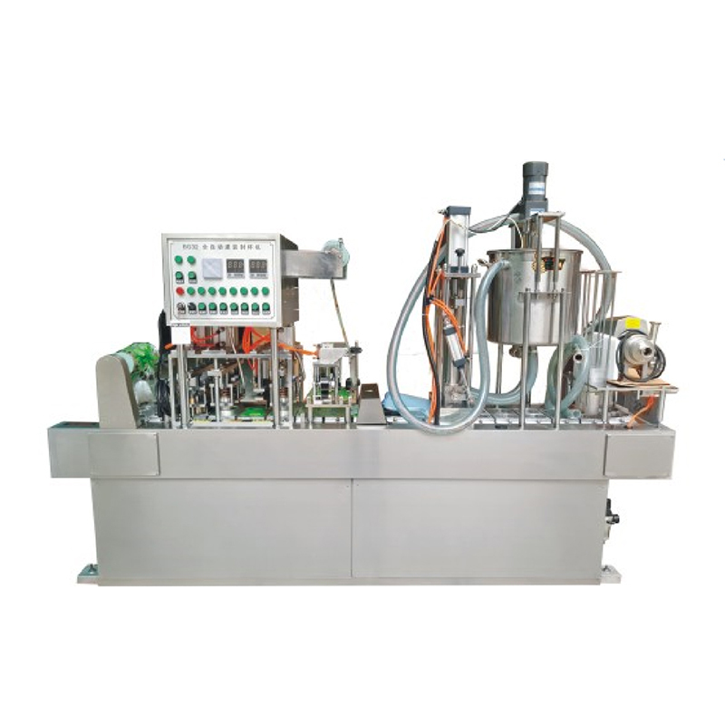 Полностью автоматическая машина для наполнения и запайки стаканов для пищевых напитков